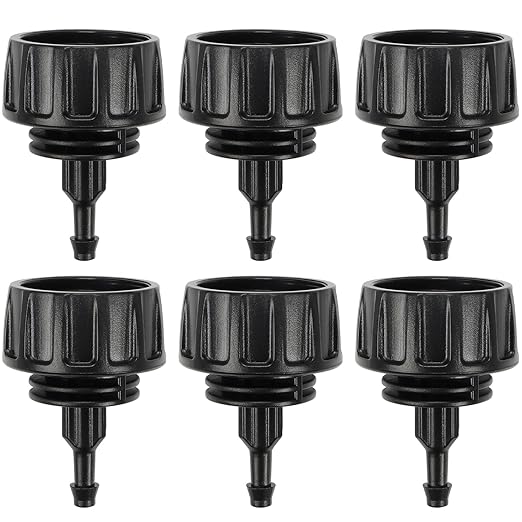 RedChili 6 Pcs 1/4 Inch Drip Irrigation Tubing to Faucet/Garden Hose Adapter, 3/4" FHT to 1/4" Drip Irrigation Fittings Female Garden Hose Water Line Connector for Irrigation System