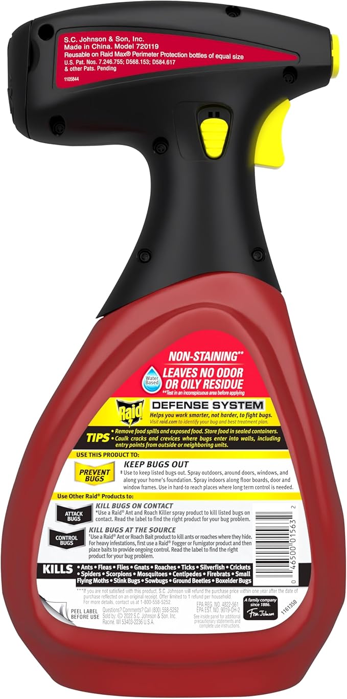 Raid Max Perimeter Protection, Multi Insect Killer Spray for Bugs, 30 fl oz