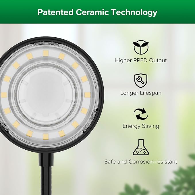 SANSI Grow Lights for Indoor Plants, Dimmable 30W Plant Lights for Indoor Growing, 3 Head 35"-65" Adjustable Tripod Stand Plant Grow Light Indoor Auto On/Off Timer Led Grow Lights for Indoor Plants