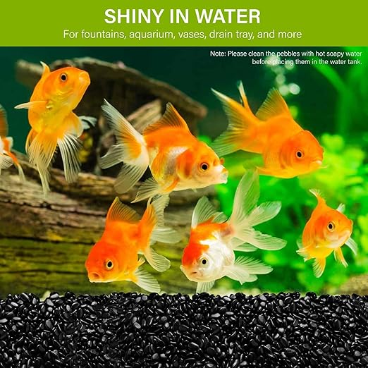 NUPICK 12lb River Rocks for Plants Indoor, 1/5 Inch Black Pebbles for Vases Fillers, Decorative Pea Gravel for Fish Tank, Natural Polished Stones for Succulent, Bonsai, Landscaping, Bird Baths