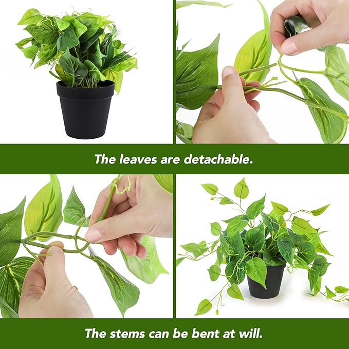 AceList 2 Pack Faux Plants Indoor, Realistic Fake Ivy Fake Plants Potted Plants Artificial Decor, Artificial Plants for Home Decor