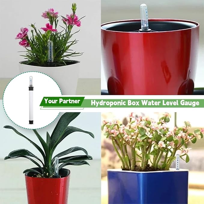 Water Level Gauge - 4 Pack Plant Water Meter for Flower Pots Soil Moisture Indicator No Battery Needed for Garden and Home Use