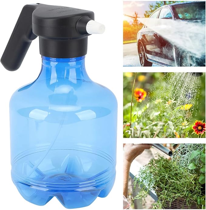 3L Electric Spray Bottle, Rechargeable High Pressure Cleaning Spray Can for Watering Flowers Garden Cleaning, Fertilizing, Cleaning(Blue)
