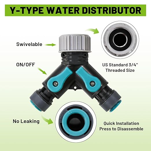 Drip Irrigation Kit - 100ft Automatic Watering System with 24 360° Sprinkler Nozzles, T-Connectors for Garden, Lawn, Greenhouse, Patio Plants & Hydroponics