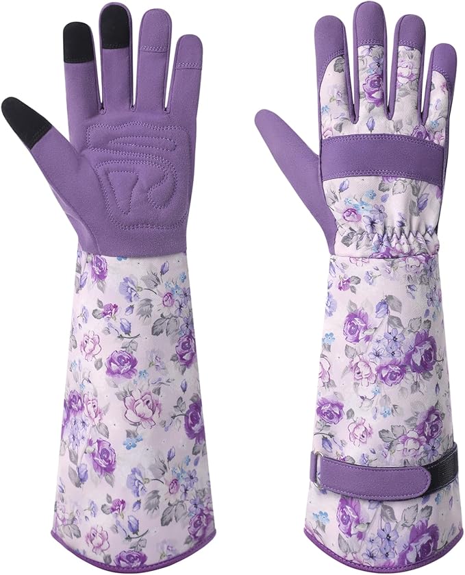 Trifabricy Gardening Gloves for Women, Breathable Leather Garden Gloves with Grip, Thorn-Proof Puncture-Resistant Work Gloves