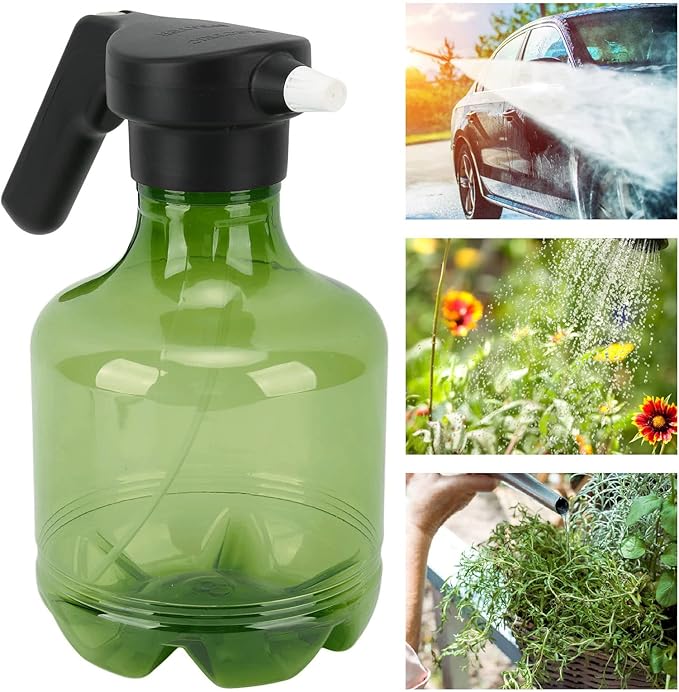 3L Electric Spray Bottle, Rechargeable High Pressure Cleaning Spray Can for Watering Flowers Garden Cleaning, Fertilizing, Cleaning(Green)