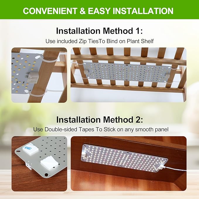 6Panel Grow Lights for Indoor Plants, Seed Starting, Veg, Pot Plants, Bonsai with Timer 4/8/12/16/20H, Ultra-Thin Under Cabinet & Shelf Full Spectrum LED Plant Growing Lamps, Multi-Panels Free Connect