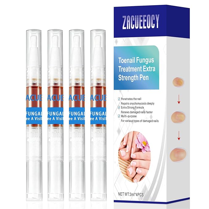 Nail Fungus Pen,4 Pack Nail Treatment Pen，Treatment Extra Strength for Toenail & Fingernails，Fast-Acting Solution for Broken& Discolored Nails