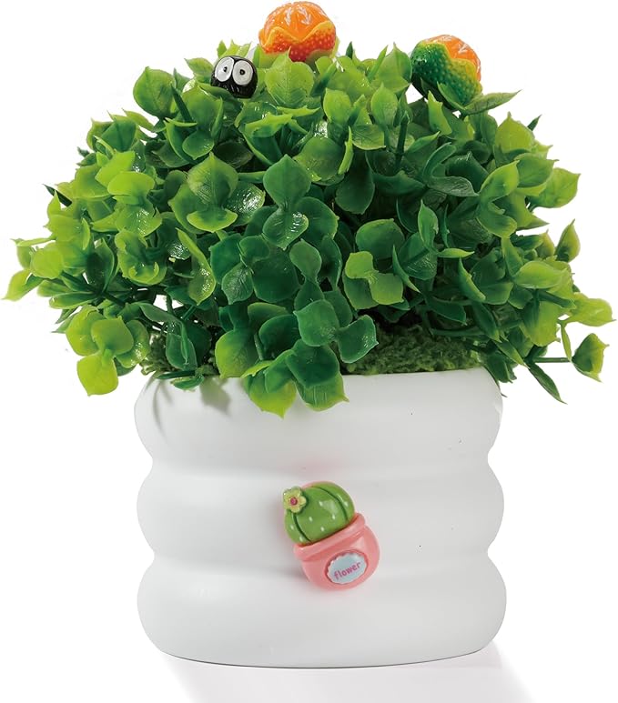 Mini Potted Fake Plants Artificial Plastic Eucalyptus Plants Centerpieces for Table Home Office, Style H