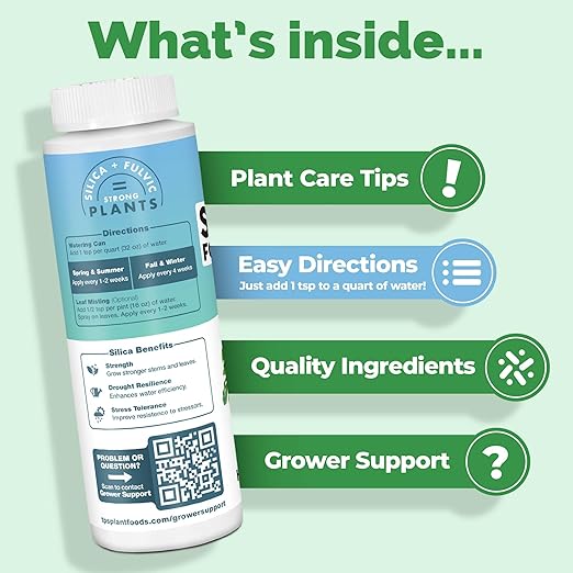 Silica for Plants, Liquid Silicon Plant Food for Strong Stems and Healthy Leaves, Liquid Plant Fertilizer, 32 oz (1 Quart)