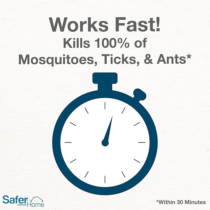 Safer Home Outdoor Mosquito, Tick, Flea & Ant Multi-Insect Killer Hose-End Spray – Made with Natural Oils – SH620, 32 oz Hose-End Spray Bottle