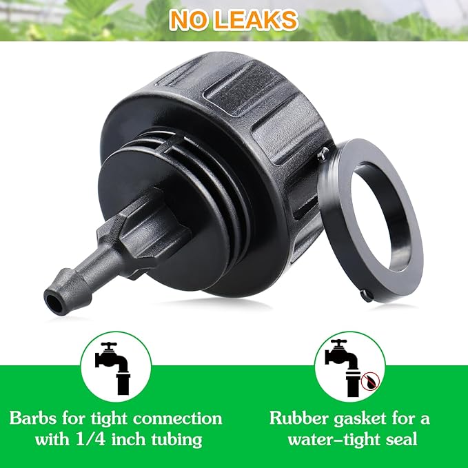 Gardrip 3/4 Inch Female Pipe Thread to 1/4 Inch Drip Irrigation Tubing Adapter: 6 Pieces 1/4 In. Barbed Drip Line x 3/4 In. Faucet PVC Adapter Connect 3/4" FHT Faucet