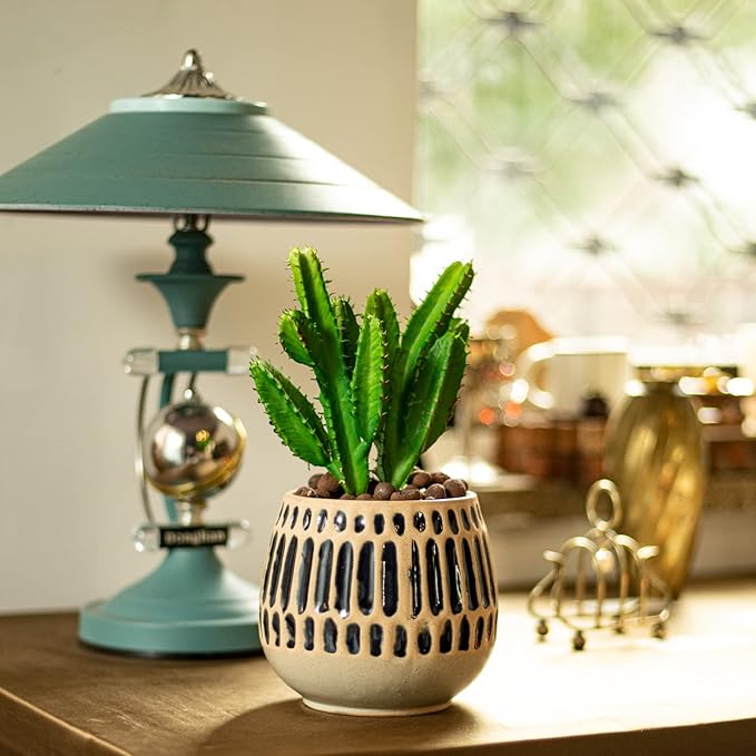 Ceramic Planter 4 Inch Plant Pots Indoor Outdoor Succulent Plant Pot Flower Pots Mid-Century Planter Ceramic Pot