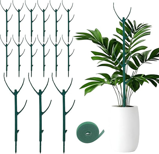 15 Pack Stackable Plant Support Stakes, Climbing Plant Support Pole, Philodendron Garden Stakes for Potted Plants, Plant Holder Stick for Monstera, Pothos