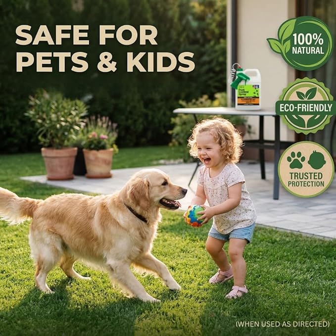Nature’s Dome Pest Control Concentrate Spray 12 Oz | Natural, Eco-Friendly Bug & Ant Spray that Makes 1 Gallon | Eco-Friendly Bug Spray for Flea, Ticks, Ant & Mosquitos | Safe for Pets & Kids