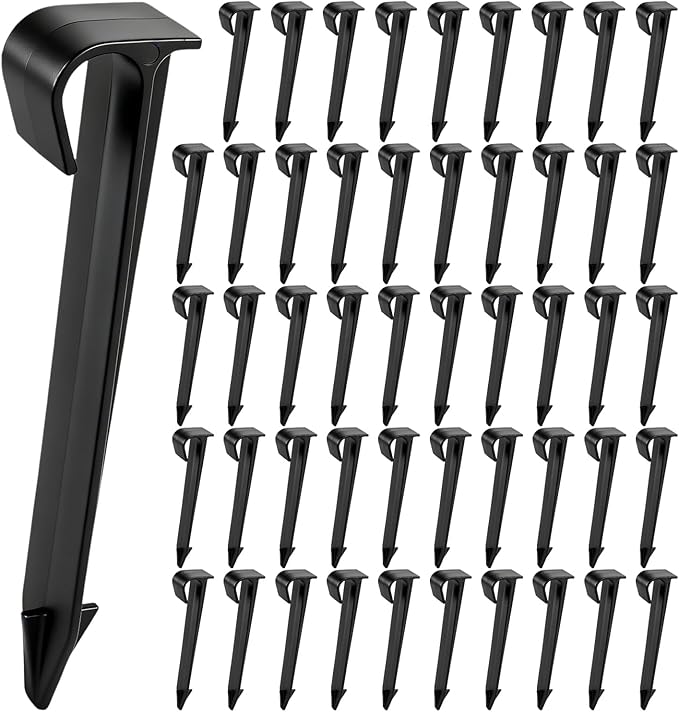 RedChili 50 Pack 1/2 Inch Irrigation Tubing Hold Down Anchor Stakes, Heavy Duty Drip Tubing Stakes 1/2" Drip Irrigation Tubing Fittings for Lawn Raised Bed Greenhouse Plant Watering System