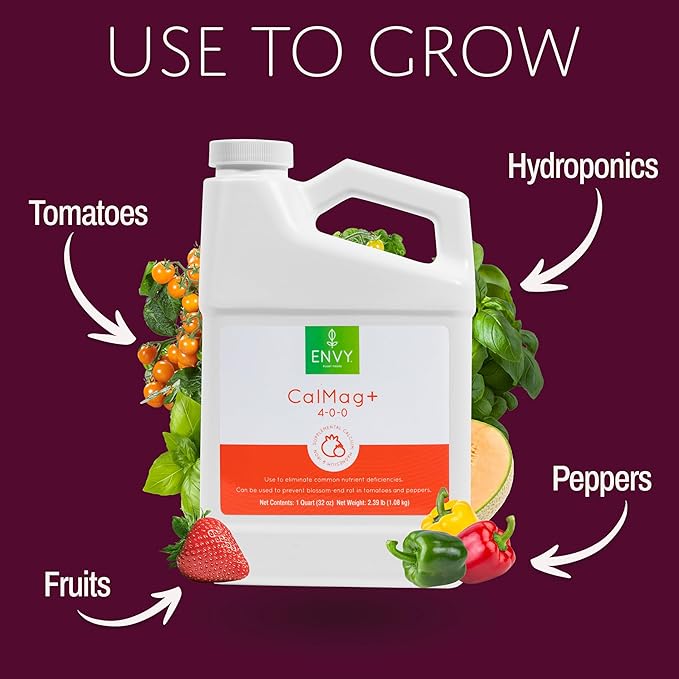 ENVY CalMag+ Fe (4-0-0) Professional Grade Calcium, Magnesium and Iron Liquid Plant Food | Superior Calcium Source (No Calcium Chloride) (4X Gallon)