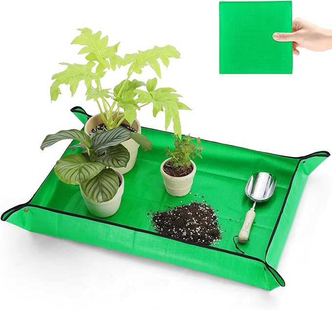 39.5"x29.5" Super Thick Repotting Mat for Indoor Plants - Tear-Resistant, Foldable, Double-Sided Waterproof Potting Mat for Mess-Free Indoor Gardening