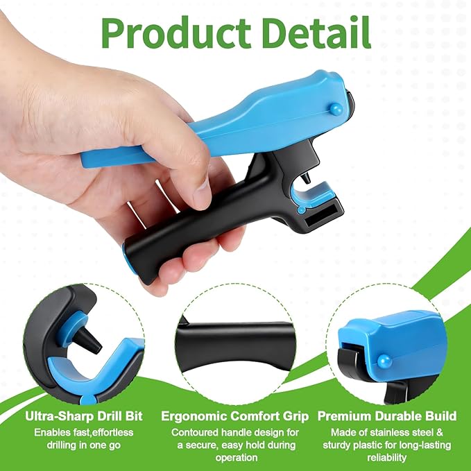 RedChili 2-in-1 Drip Irrigation Tubing Hole Punch Tool Fitting, 2 Pack 1/4 Inch Insertion Tool Set for 1/4" Connectors & Emitters Professional Drip Line Hole Puncher Accessories for Easy Installation