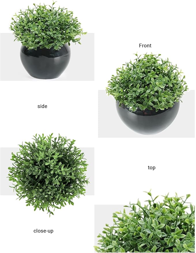 Velener Fake Sage Plants for Shelf Decor, Small Artificial Succulents Grass Desk Plant for Office Women, Mini Faux Plant Indoor, Masculine Home Decor, Coffee Table Decor in Pot