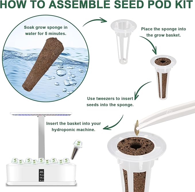 Lavender Seed Pod Kit, 8 Pod Kit (Include Seed Lavender/Chamomile/Holy Basil/Borage/Calendula/Mint) Fresh Tea Seed Pod Kit Compatible with Hydroponics