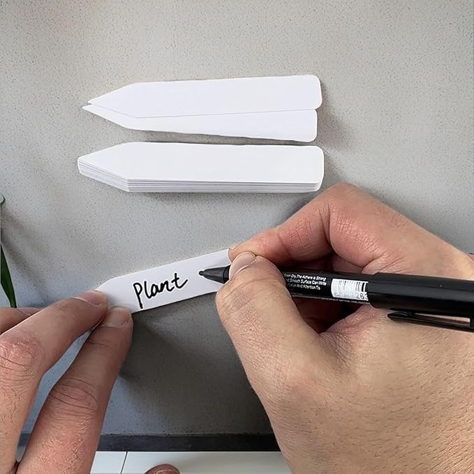 KINGSUPER 150 Pcs Plant Labels 4 Inch Plastic Plant Name Tags Garden Labels Markers Nursery Plant Tags with Marking Pen for Outdoor Garden