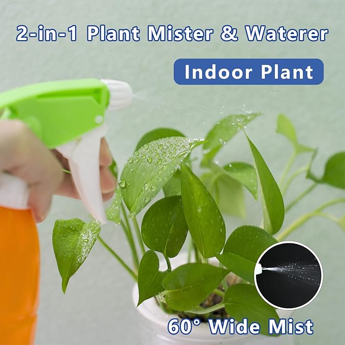 450ml Spray Bottle, Fine Mist Water Sprayer for Plants, Leak Proof BPA-Free Plastic Spray Bottles for Hair, Cleaning, Gardening, Misting Indoor Plants & Pet Grooming