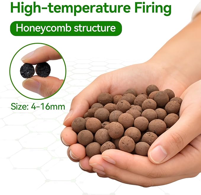 Zeedix 6QT Leca Clay Pebbles for Plants, 4mm-16mm Clay Balls Hydroton Leca Balls for Hydroponic Growing Gardening Orchids Drainage Decoration Aquaponics
