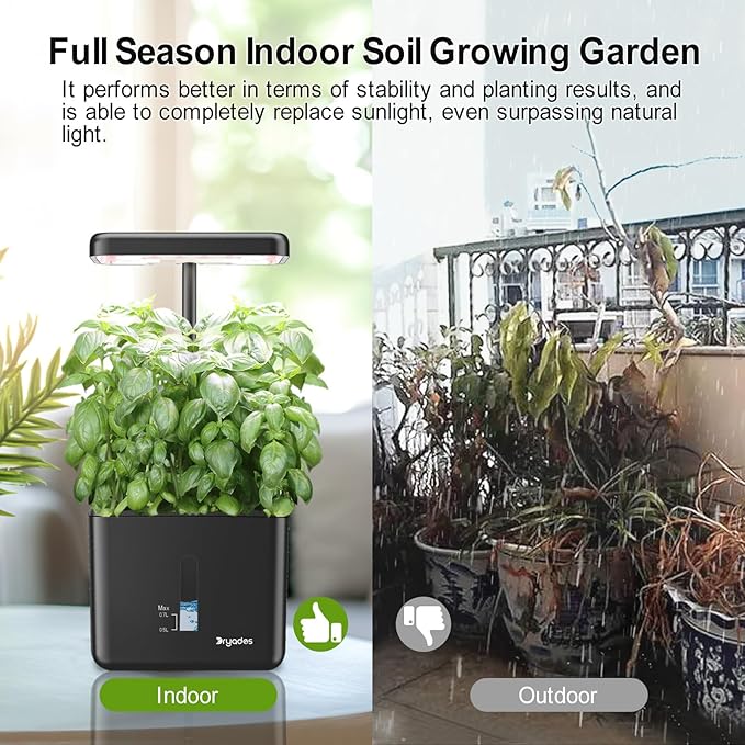 Indoor Garden Growing Systems Self-Watering Plant Pot Smart Gardening System with 17 Watts LED Grow Light Auto Timer Gardening Plant Gifts for Mom Plant Pot for vegetables herbs(No Seeds&Soil)