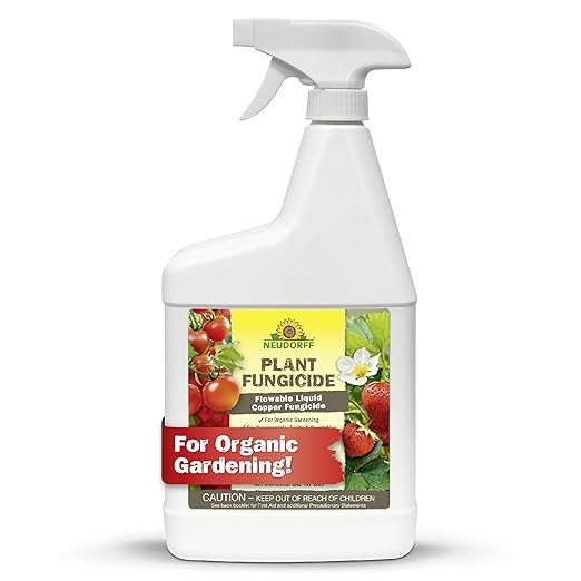 Neudorff Plant Fungicide Spray, Copper Soap Fungicide for Roses, Fruits & Vegetables Control Powdery Mildew and Other Diseases and Fungus for Organic Gardening, Ready-to-Use (32 oz)