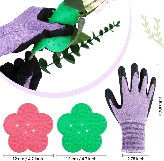 WILLBOND Floral Arrangement Kit, Valentine Rose Thorn Stripper Tool Garden Pruning Shears Scissors Rose Thorn Remover Pruner Trimmer Gloves Tapes Florist Garden Tool Gift Kit for Women(Purple)