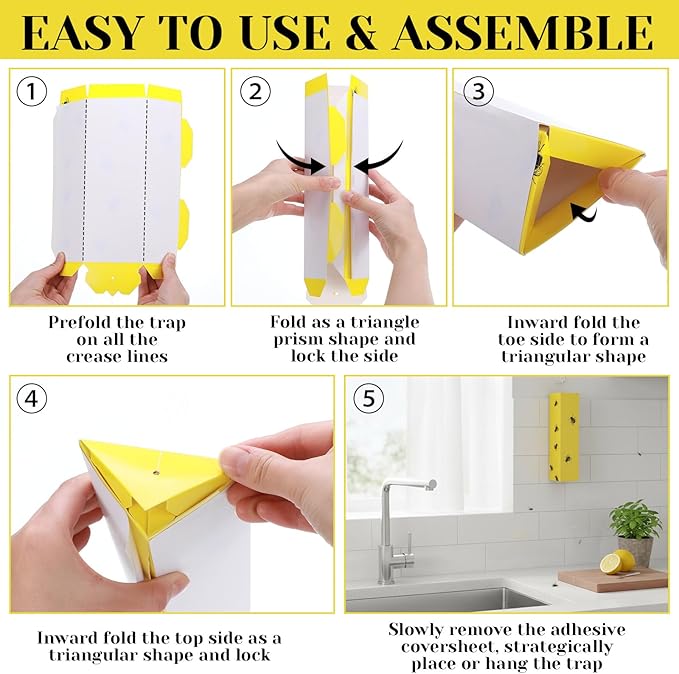 20 Pcs Sticky Fly Traps Flying Insect Traps for Plants Flying Insect Catcher Gnat Trap Killer for Indoor Outdoor Use Protect the Plant, Non-Toxic Catchers for Fleas, Flies, Moths