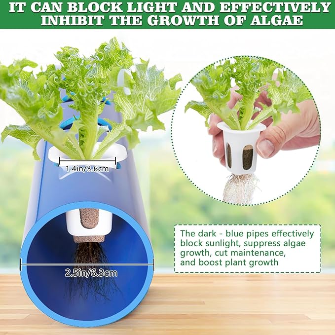 Hydroponics Growing System Kit for Vegetables,Flowers Fruits and Herbs, with 108 Plant Sites, Suitable for Indoor and Outdoor, Block Light Design