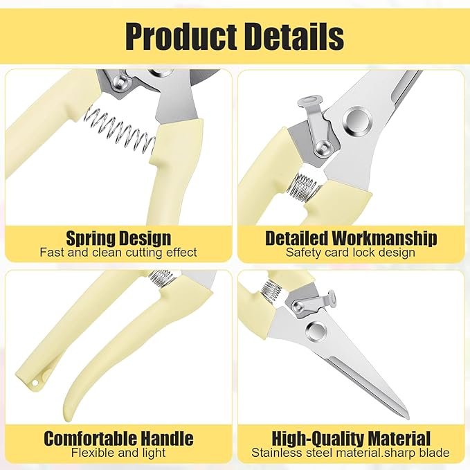 12 Pcs Garden Shears Pruning Garden Clippers Bulk Bypass Pruner Heavy Duty for Gardening Hedge Plant Cutting Flower Scissors for Tree Trimming Bonsai Cutting Fruits Picking