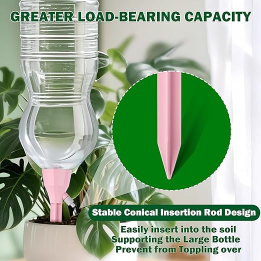 8 Pack Self Watering Spikes for Plant,Self Watering Planter Insert,Automatic Plant Watering Spikes Devices for Indoor Outdoor Potted Plants with Adjustable Control Valve Switch