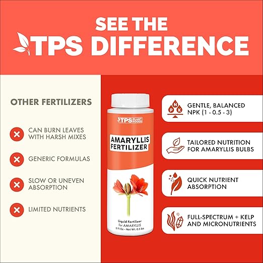 Amaryllis Fertilizer – Liquid Plant Food for Bigger Blooms, Stronger Bulb Development & Vibrant Flower Color, 32 oz