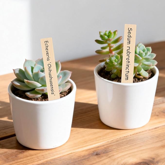KINGLAKE 50 Pcs 6" Wood Plant Labels,Wooden Garden Plant Tags,Wooden Plant Labels Waterproof Garden Plant Markers,Garden Labels Sticks,Garden Name Stakes for Plants,Vegetable Garden