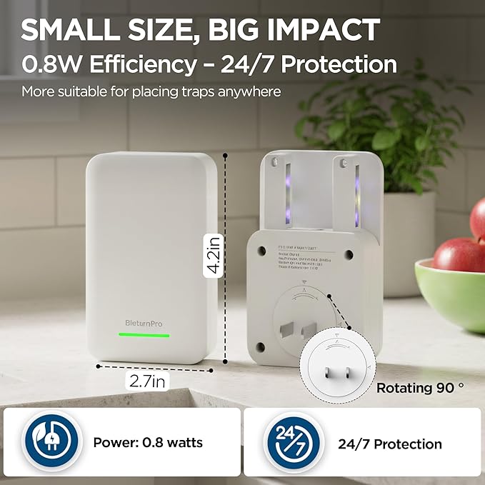Flying Insect Traps+5 Refill Cartridges, 2026 2nd Gen, UV/Blue/Yellow Light Plug in Fly Trap & Indoor Bug Catcher for Gnats, No-Mess Bug Zapper, House & Fruit Flies, 7 * 24hrs Pest Control