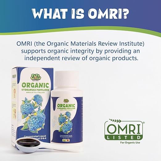 Organic Hydrangea Fertilizer, OMRI Listed Liquid Seaweed Extract Plant Food, 2oz Concentrated Kelp Meal Nutrient Boost for Blooming Vibrant Growth