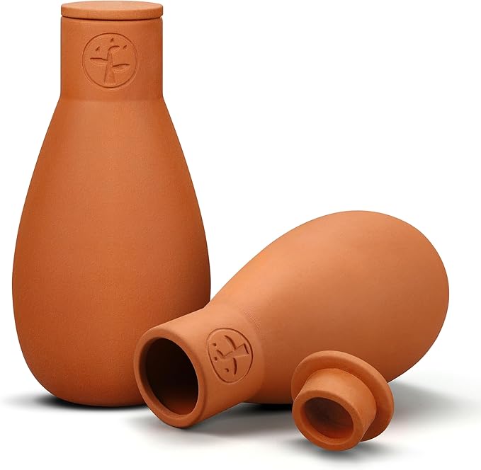 Soilagua 16 oz Ollas Self Watering Terracotta Pots, Olla Plant Watering Globes, Self Watering Planter Insert for Outdoor & Indoor Plants, Vacation Watering Devices Spikes Waterer System, 2 Pack