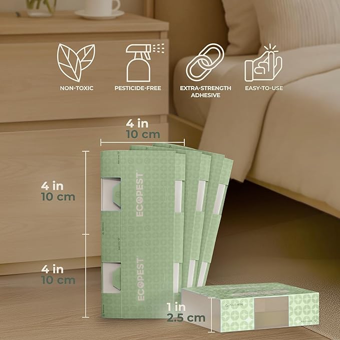 Bed Bug Glue Traps – 20 Pack | Sticky Pest Control Trap and Bed Bug Killer | Adhesive Crawling Insect Interceptors, Trap, Monitor, and Detector for Treatment of Bed Bugs and Other Indoor Pests