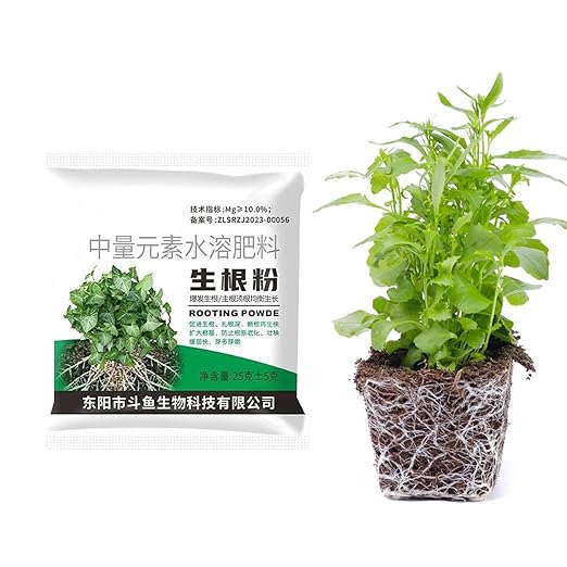 Rooting Powder, with Pathogen Risk Reduction, 25g, Cutting Propagation Hor-Mone, Root Growth Stimulant, Promotes Strong Healthy Roots, for Garden Trees Vegetables Lawn Patio Soil Indoor Plants