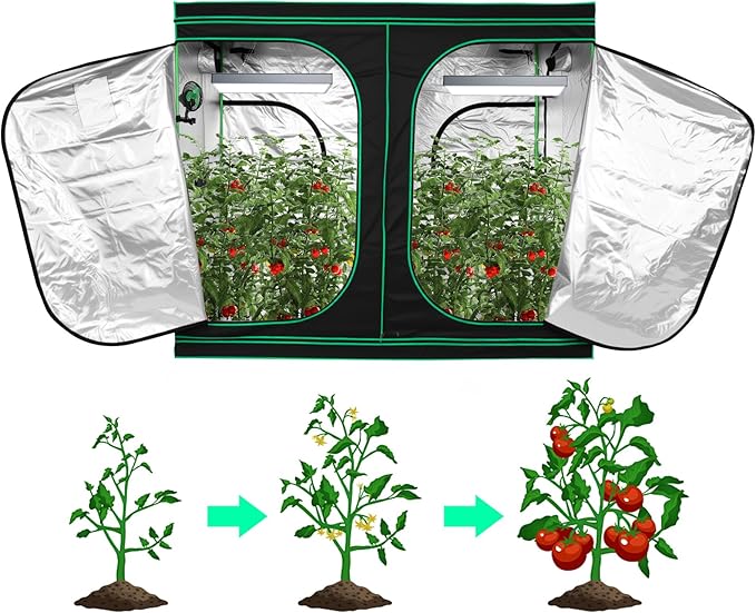 Generic 7.87x3.94ft Hydroponic Indoor Plant Grow Tents with Observation Window 94x47x78inch Waterproof Grow Tent for Fruit Flower Veg