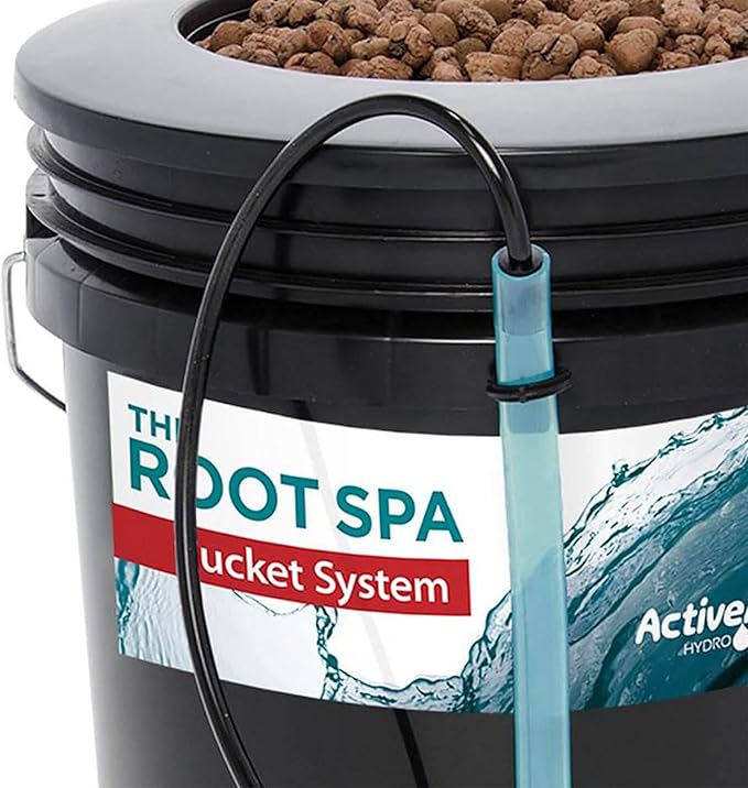 ACTIVEAQUA RS5GAL4SYS Root Spa 5 Gallon Hydroponic 4 Bucket Deep Water Culture Grow Kit System with Multi-Purpose Air Hose and Air Pump, Black