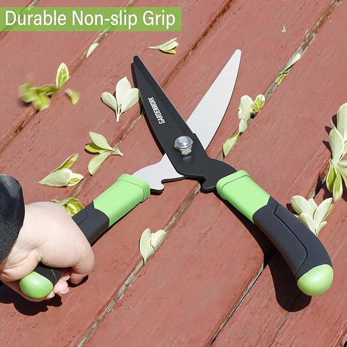 GARDENWORK Hedge Shears Clippers for Trimmer,Garden Clippers Handheld,Boxwood,Shrubs, Bush Cutters Trimmer with Teflon Coating High Carbon Steel Blades,16"Gardening Shears with Comfort Grip Handles
