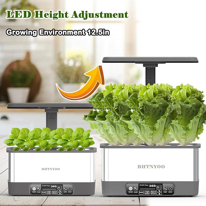 Hydroponics Growing System Kits,APP&WiFi 8 Pods Smart Indoor Herbs Garden with 24W Adjustable Height LED Growth Lights,for Indoor Gardening Gifts,Vegetables Planter