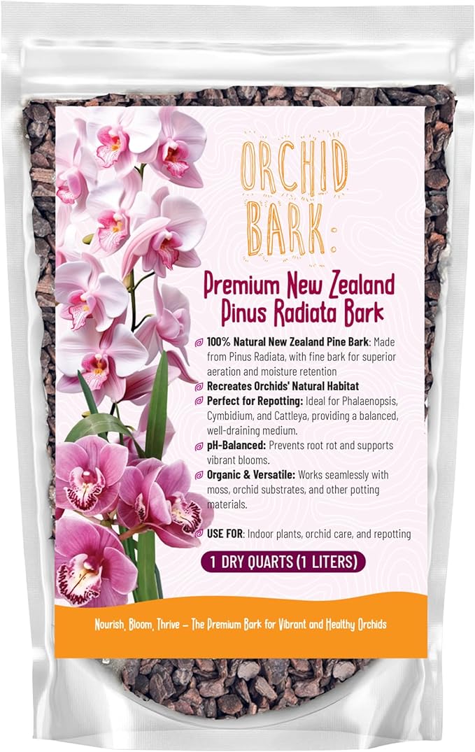 GARDENWISE Premium Orchid Bark for Potting Mix – Ready-to-Use Pine Bark for Indoor Plants, Orchid Repotting & Soil Mix Creation, Ideal Orchid Medium (1 Quart)