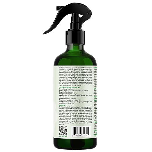 GARDENWISE 3-1-2 Fiddle Leaf Fig Foliar Spray - Plant Shine & Fertilizer - Premium Spray for Indoor Plants with Essential Nutrients - Fiddle Leaf Fig Plant Food & Fertilizer - Ready-to-Use (16 OZ)