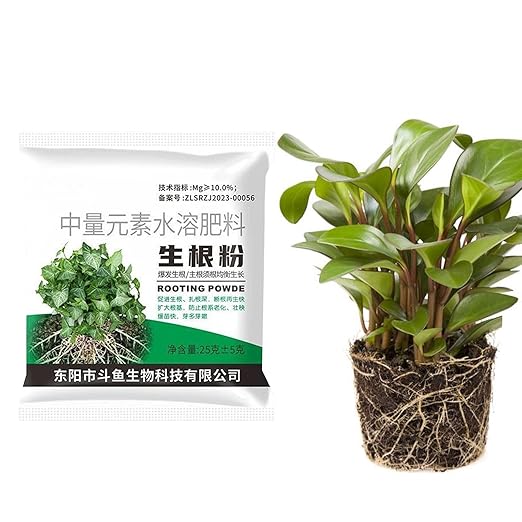 Rooting Powder, with Pathogen Risk Reduction, 25g, Cutting Propagation Hor-Mone, Root Growth Stimulant, Promotes Strong Healthy Roots, for Garden Trees Vegetables Lawn Patio Soil Indoor Plants
