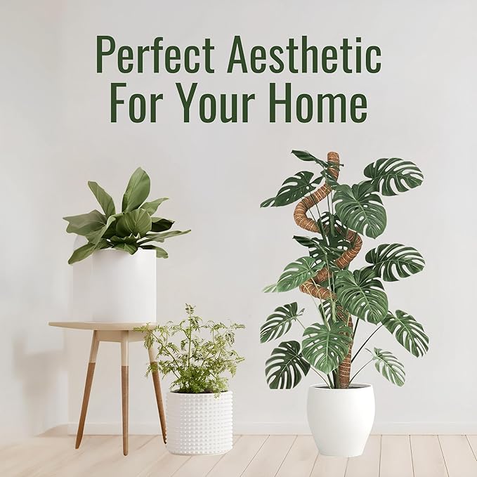 2 Pack 48 Inch Moss Pole for Plants Monstera, Tall Moss Poles for Climbing Plants Monstera, Handmade Coco Coir Plant Pole, Plant Support for Plant Grow